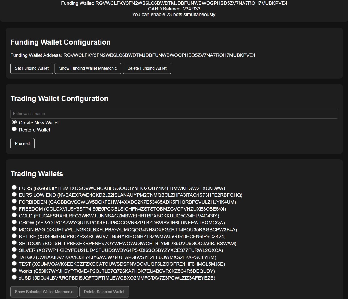 Wallet Configuration